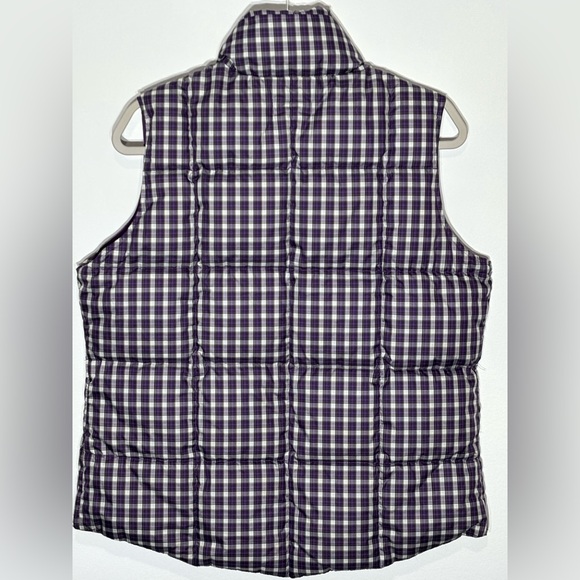 Lands' End Purple Plaid Puffer Vest-80% down, 20% feather fill-cabin core - Picture 2 of 7